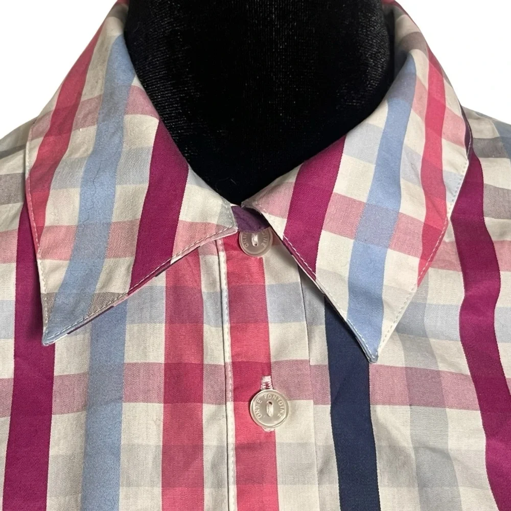 Anne Fontaine “Arielle” Plaid Cotton Shirt Dress Multicolor Button Front. Size 6 - Picture 5 of 12